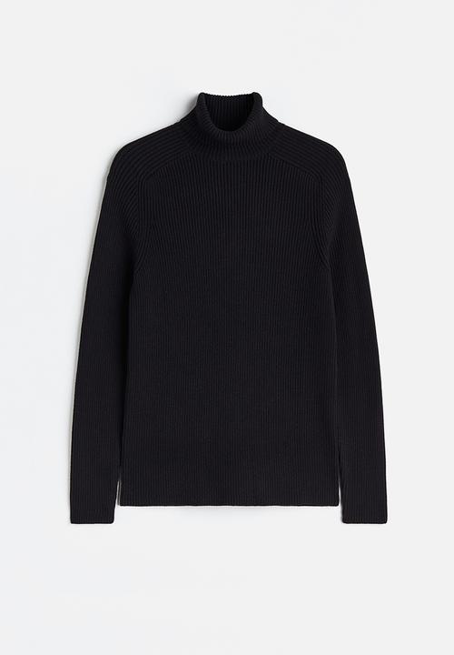 H&M - Polo-neck jumper muscle fit - black