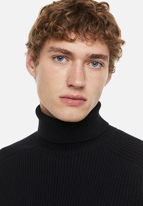 H&M - Polo-neck jumper muscle fit - black