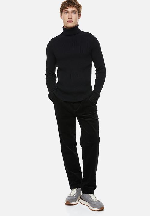 H&M - Polo-neck jumper muscle fit - black