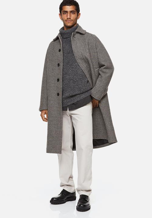 H&M - Relaxed fit fine-knit polo-neck jumper - dark grey marl