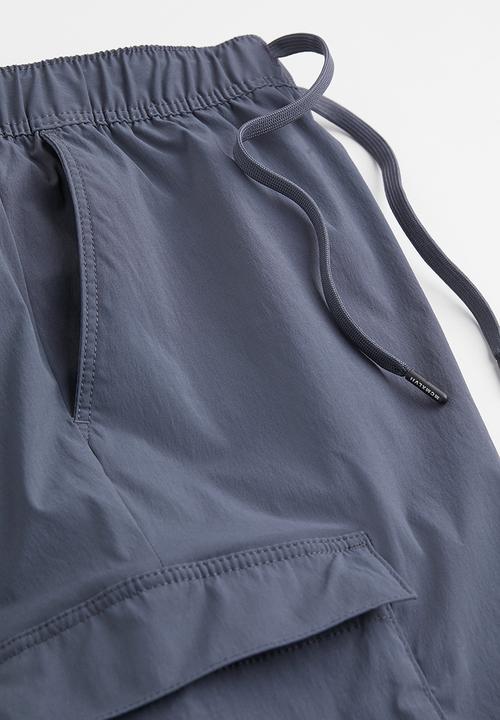 H&M - Nylon cargo joggers - dark grey-blue