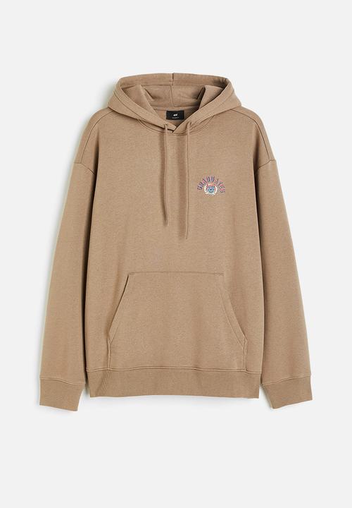 H&M - Relaxed fit printed hoodie - dark beige/graduates