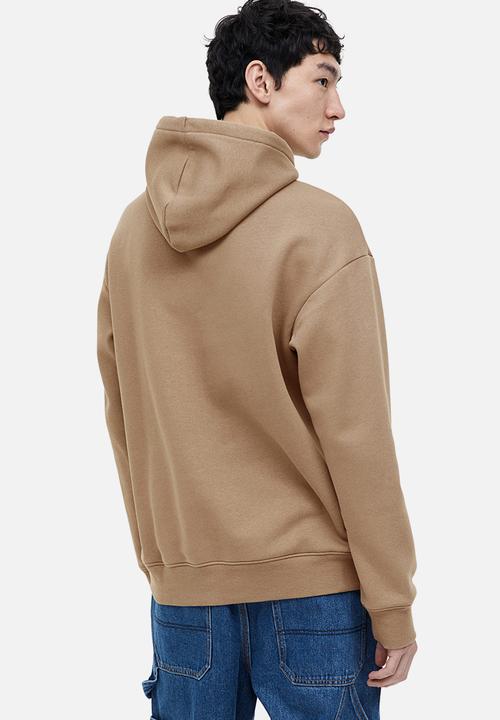 H&M - Relaxed fit printed hoodie - dark beige/graduates