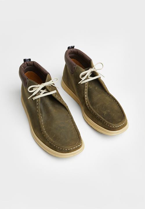 Grasshoppers - Ventura leather ankle boot - olive