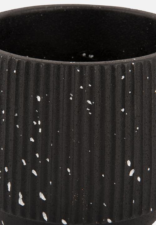 Present Time - Plant pot Speckles Cone cement black
