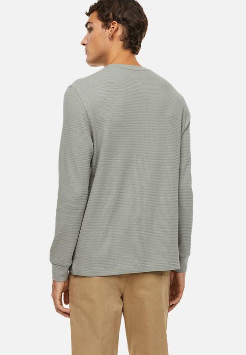 H&M - Jersey top slim fit - light sage green