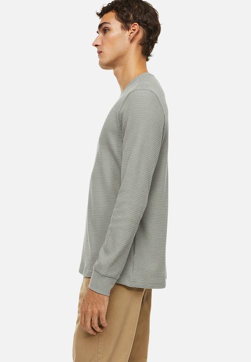 H&M - Jersey top slim fit - light sage green