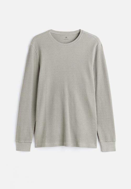 H&M - Jersey top slim fit - light sage green