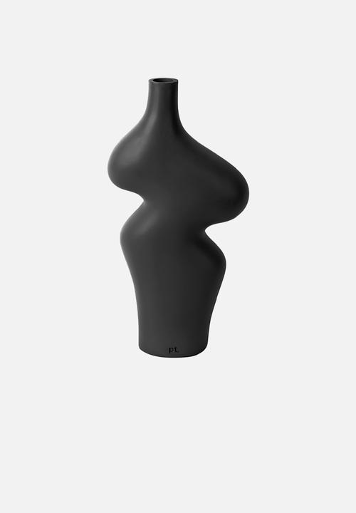 Present Time - Swirls organic vase - black