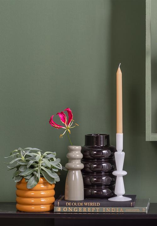 Present Time - Bobbly plant pot small - ochre yellow