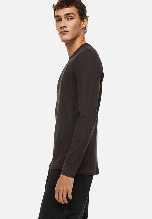 H&M - Jersey top slim fit - dark brown
