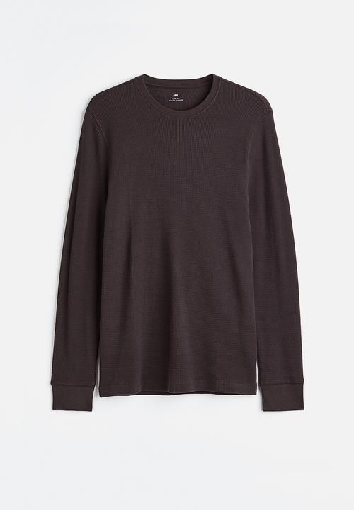H&M - Jersey top slim fit - dark brown