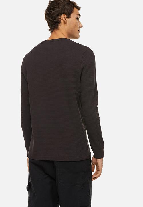 H&M - Jersey top slim fit - dark brown