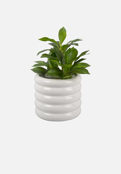 Present Time - Bobbly plant pot medium - white