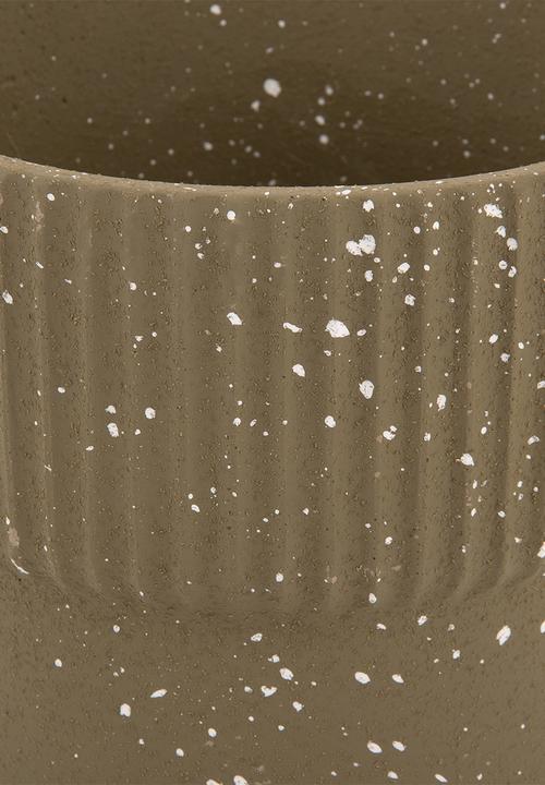 Present Time - Plant pot speckles cap - cement green