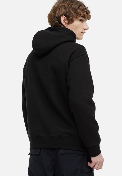 H&M - Relaxed fit printed hoodie - black/new york lights