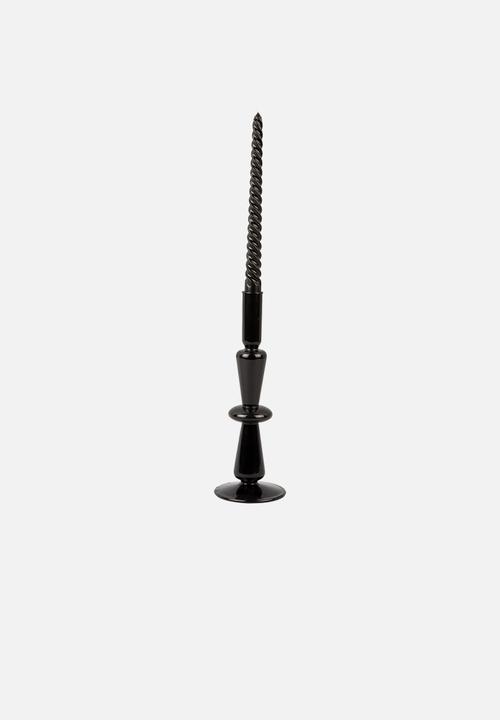 Present Time - Sparkle tall candle holder - black