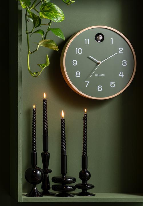 Present Time - Sparkle tall candle holder - black