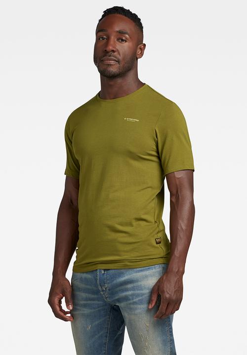 G-STAR - Slim base r t short sleeve compact stretch jersey o - avocado