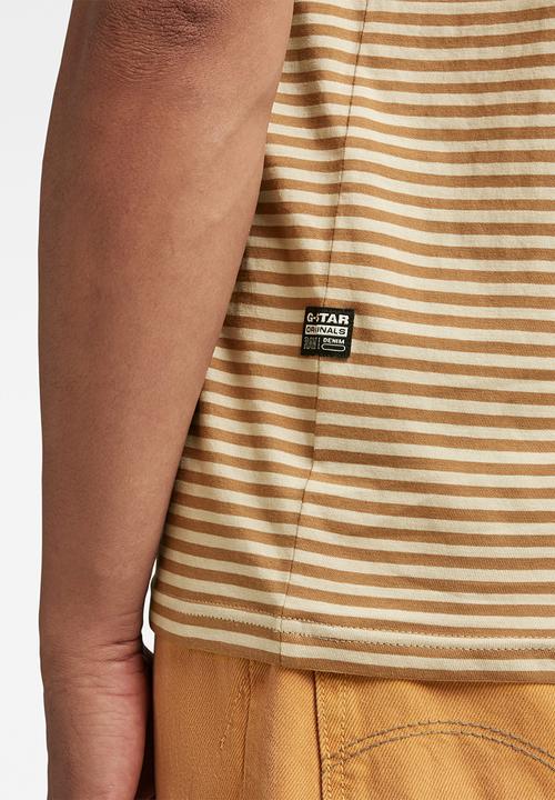 G-STAR - Stripe slim r t compact jersey o yd - postbag/chipmunk stripe