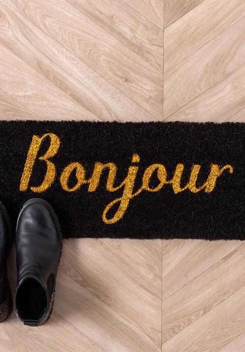 Present Time - Doormat bonjour - black 