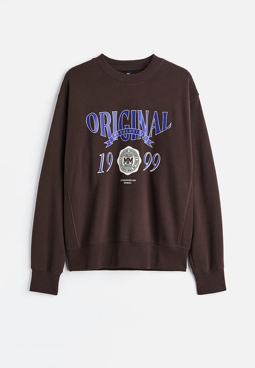 H&M - Oversized fit printed sweatshirt - brown/original resolution