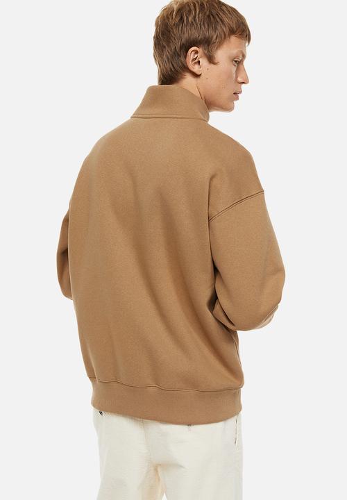 H&M - Relaxed fit zip-top sweatshirt - dark beige