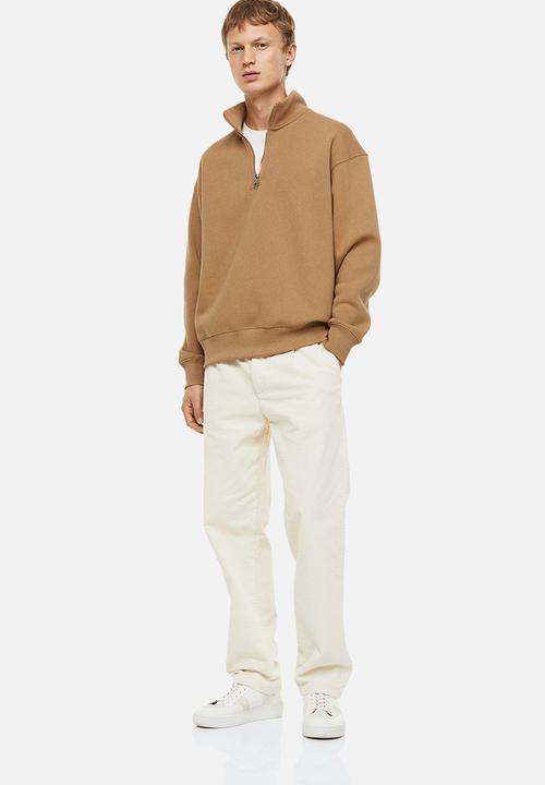 H&M - Relaxed fit zip-top sweatshirt - dark beige