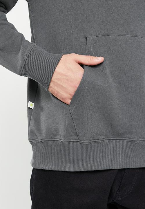 urban° - Mens urban core fleece sweat pull over hoody - dark shadow
