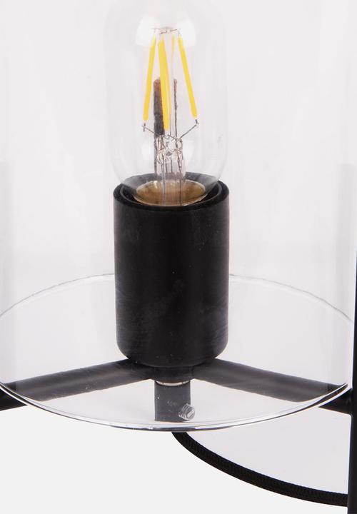Present Time - Table lamp Glass Bell clear, black frame