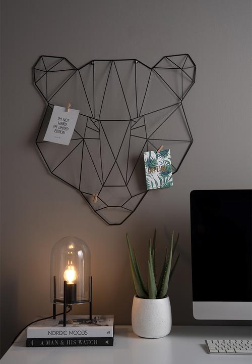 Present Time - Table lamp Glass Bell clear, black frame