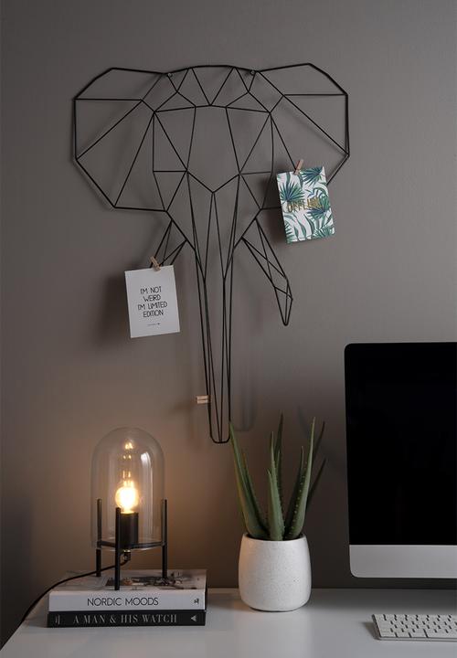 Present Time - Table lamp Glass Bell clear, black frame