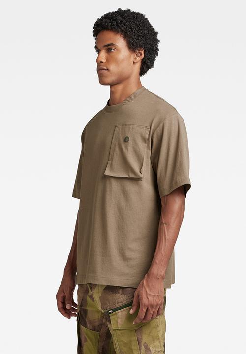G-STAR - Boxy chest pocket dry jersey o - deep walnut