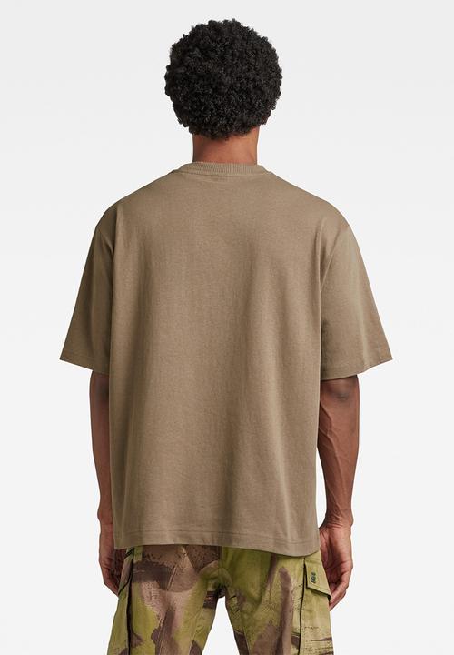 G-STAR - Boxy chest pocket dry jersey o - deep walnut