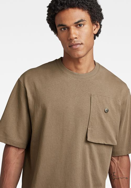 G-STAR - Boxy chest pocket dry jersey o - deep walnut