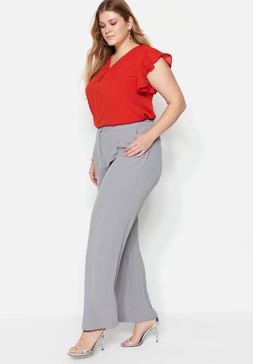 Trendyol - Plus formal trousers - grey