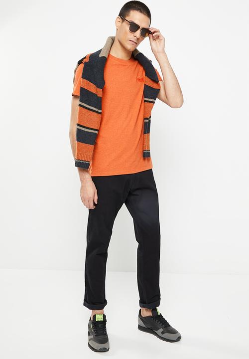 Superdry. - Vintage logo emb tee - rust orange marl