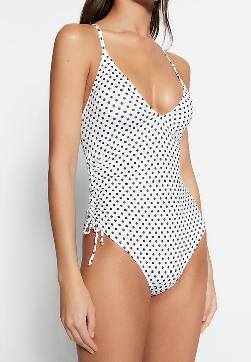 Trendyol - Polka dot swimsuit - white