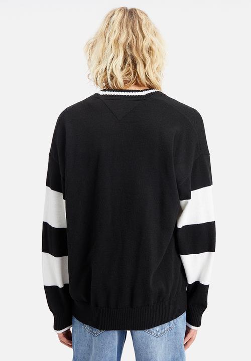Tommy Hilfiger - Oversized college 85 cardigan - black