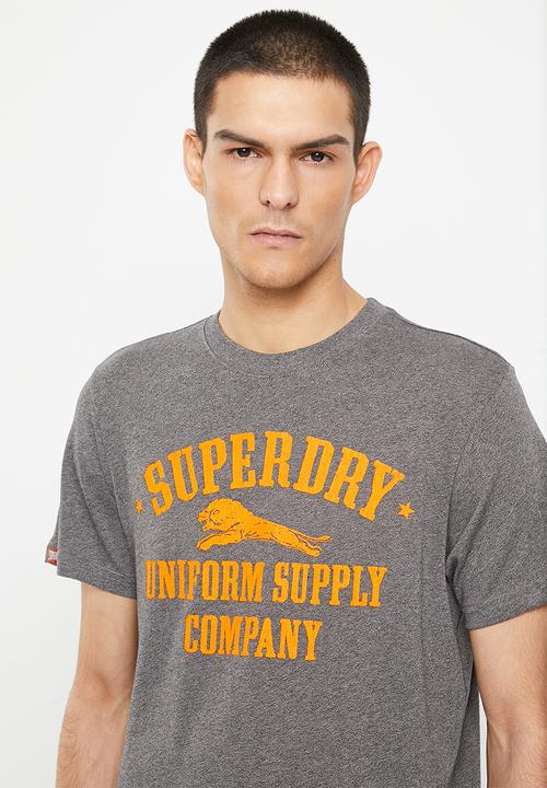 Superdry. - Vintage speedway tee - grey black twist grit