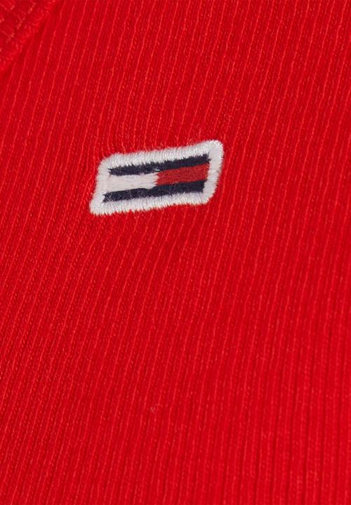 Tommy Hilfiger - Baby crop essential rib vneck tee - deep crimson