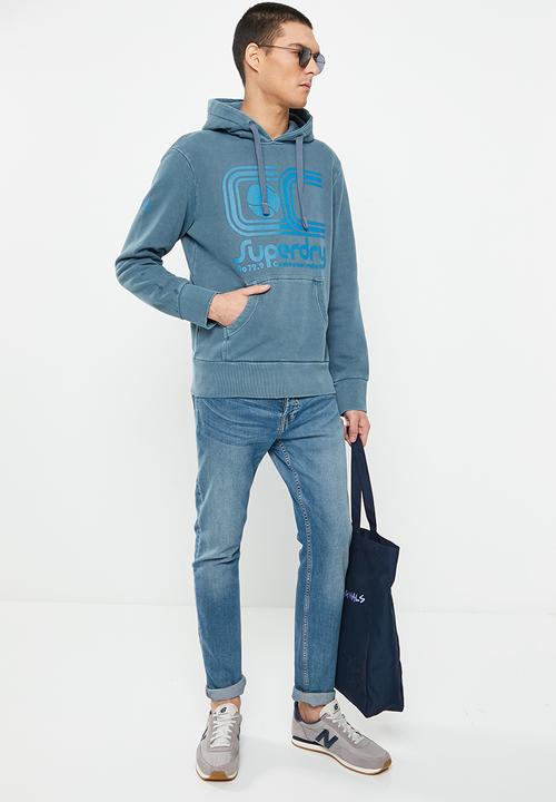Superdry. - Vintage ath club hoodie - rich navy