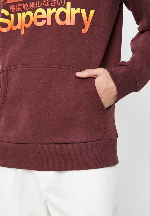 Superdry. - Vintage cl great outdoors hood - deepest burgundy grit
