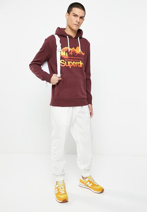 Superdry. - Vintage cl great outdoors hood - deepest burgundy grit