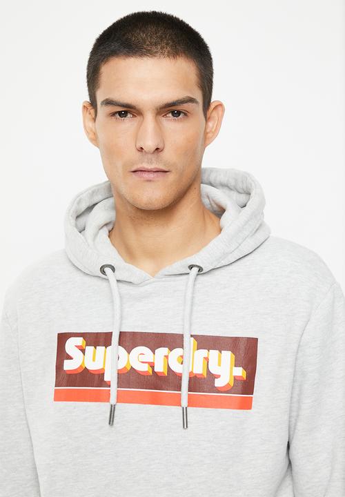 Superdry. - Vintage trade tab hood - glacier grey marl