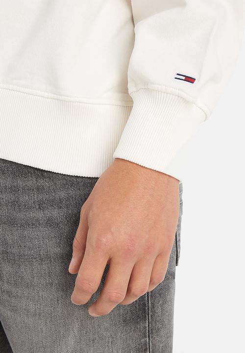 Tommy Hilfiger - TJM comfort varsity crew sweatshirt - white