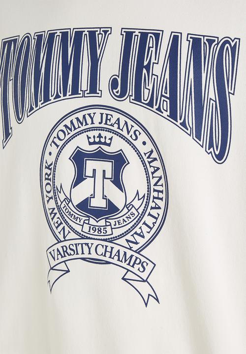 Tommy Hilfiger - TJM comfort varsity crew sweatshirt - white