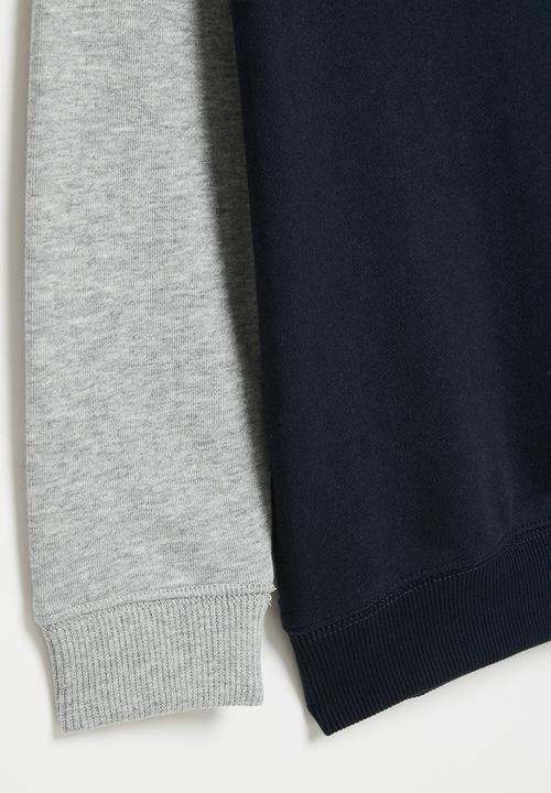 Pop Candy - Baseball sweatshirt - navy & grey