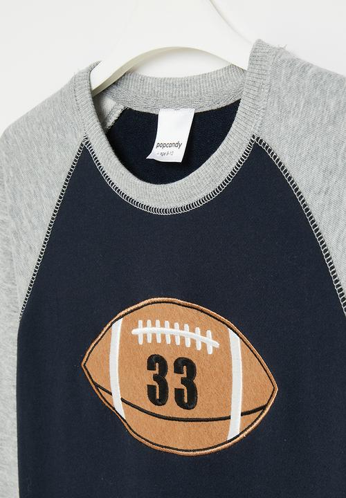Pop Candy - Baseball sweatshirt - navy & grey