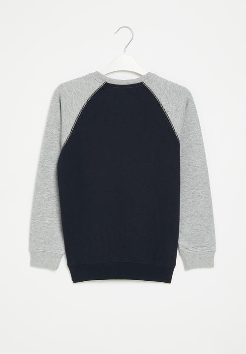 Pop Candy - Baseball sweatshirt - navy & grey